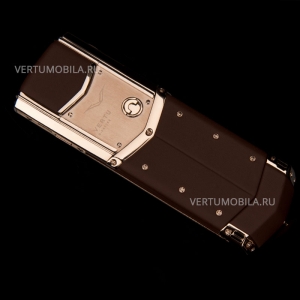Vertu Signature S Design Gold Brown Leather