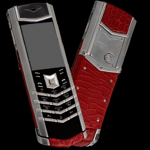 Vertu Signature S Design Stainless Steel Red Crocodile Leather