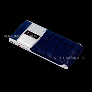Vertu Signature Touch Steel Crocodile Blue NEW