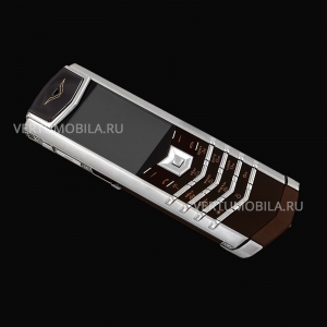 Vertu Signature S Design Stainless Steel Brown Leather New