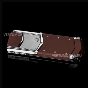 Vertu Signature S Design Stainless Steel Brown Leather 