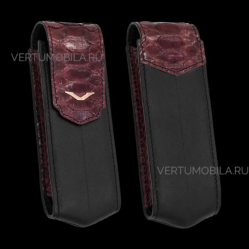 Чехол для телефона Vertu Signature S Design с кожей питона Maroon