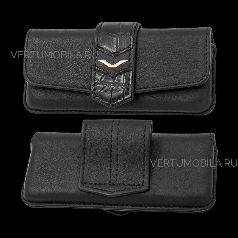Чехол для телефона Vertu Signature S Design Gold на пояс с кожей аллигатора