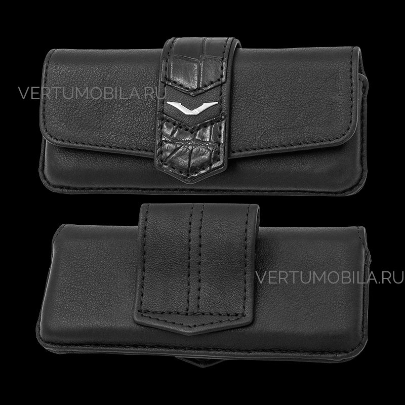 Чехол для телефона Vertu Signature S Design Silver на пояс с кожей аллигатора