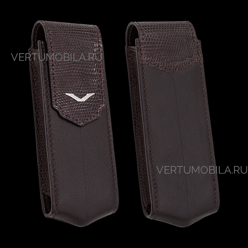 Чехол для телефона Vertu Signature S Design с кожей игуаны brown