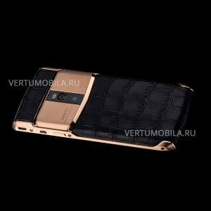 Vertu Signature Touch Gold Crocodile Black NEW