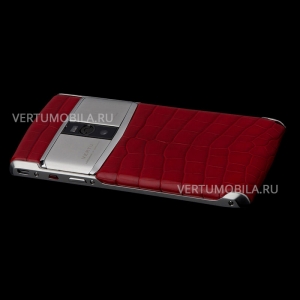 Vertu Signature Touch Jet Red Alligator Calf NEW