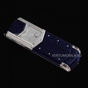 Vertu Signature S Design Stainless Steel Navy Python Leather