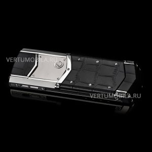 Vertu Signature S Design Stainless Steel Black Crocodile Leather